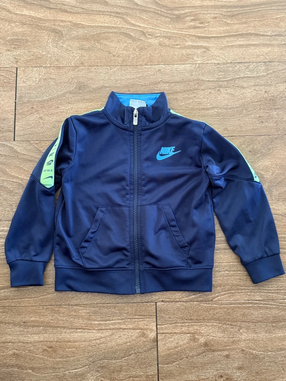 Nike Kids Navy Sweatpants & Jacket Set with Mint Stripe